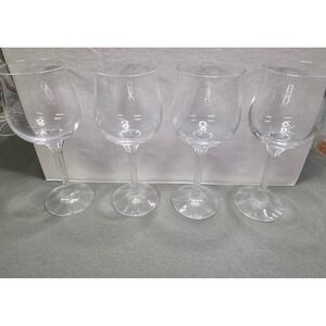 Set of 4 Vintage Clear Crystalex Wine Glasses Diana Bohemia